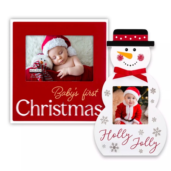 Malden Snowman & Baby's 1st Christmas Frame 2-piece Gift Set NEW in box MSRP $50 - Picture 1 of 6